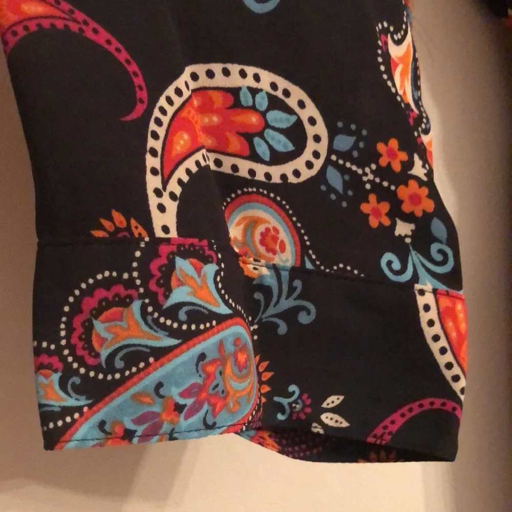 Nanette Lepore black teal print dress Size 14 - Picture 6 of 10